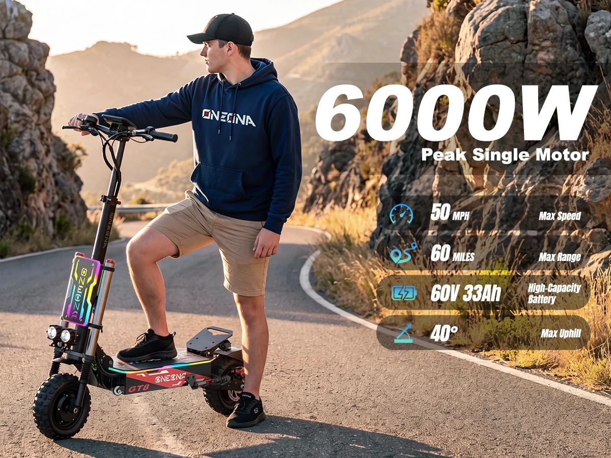 60V 5600W Dual Motor Electric Scooter - ONECNA NOVO GT8PRO Scooter Elétrico para
