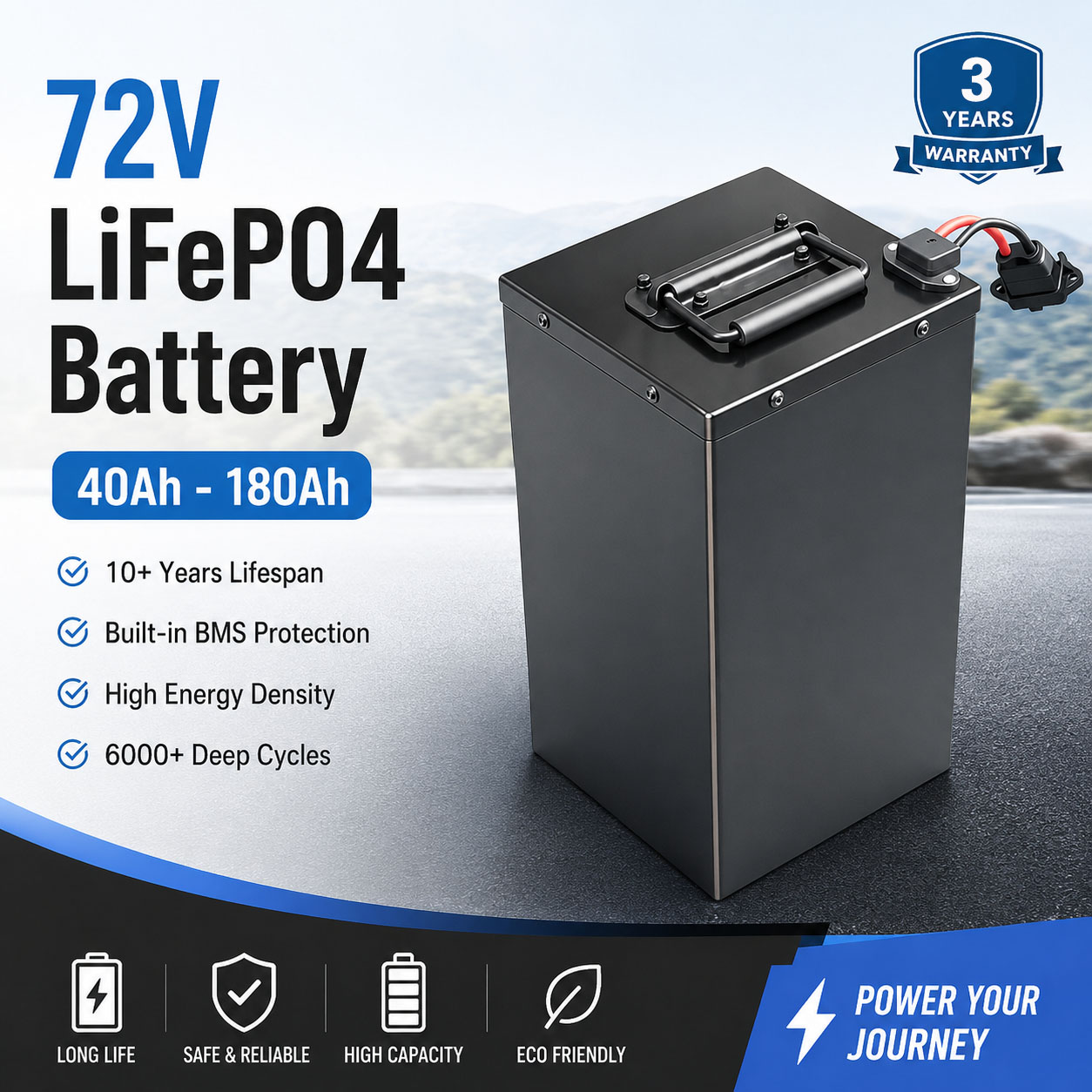 72V 60Ah Lifepo4 Battery Pack - Bateria de lítio lifepo4 New Energy