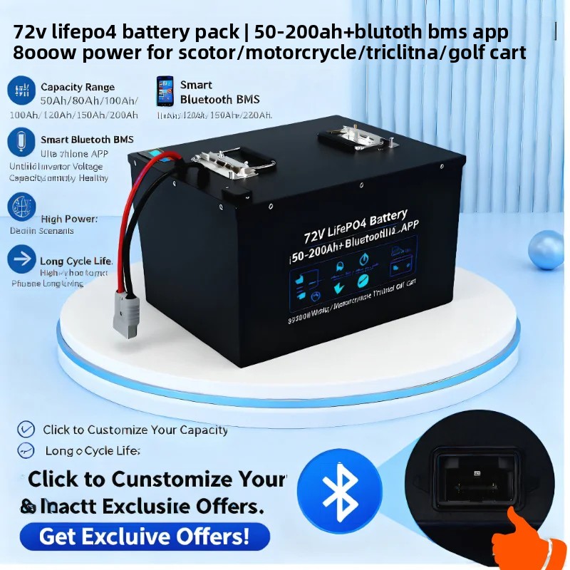 72V 60Ah Lifepo4 Battery Pack - Bateria LiFePO4 72V 50Ah-200Ah | APP