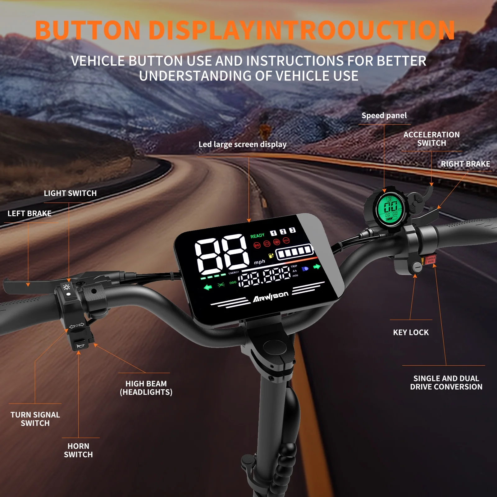 Scooter Elétrico Arwibon 5600W - 60V 5600W Dual Motor Electric Scooter avaliação e preço