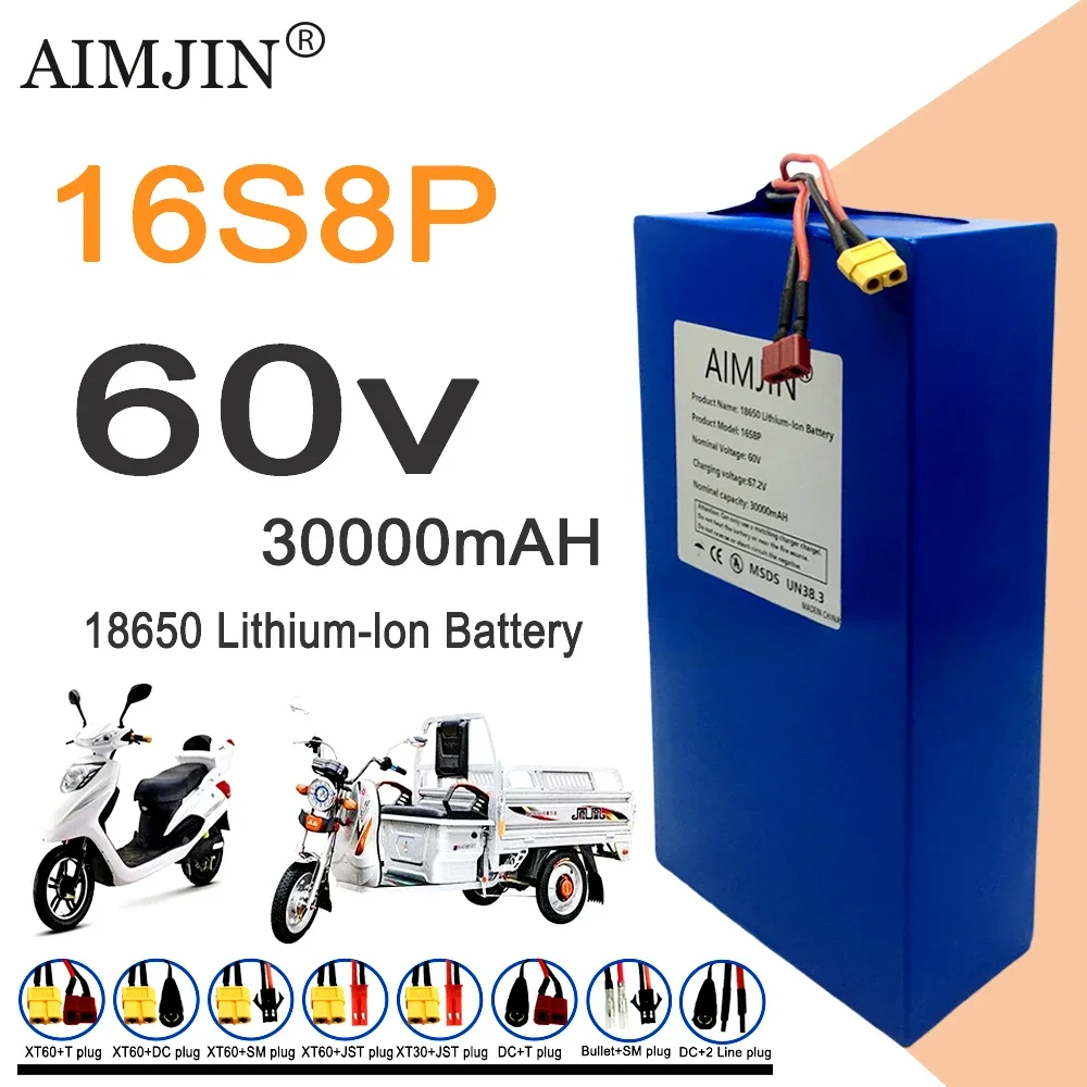 Bateria de Lítio Nova 16S8p 10 - 60V 30Ah Electric Scooter Battery avaliação e preço