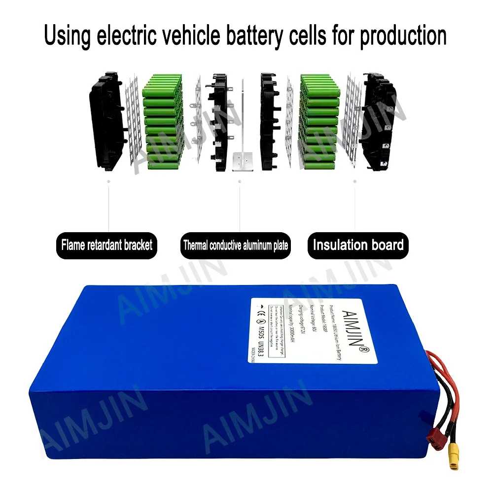 Bateria de Lítio Nova 16S8p 10 - 60V 30Ah Electric Scooter Battery avaliação e preço