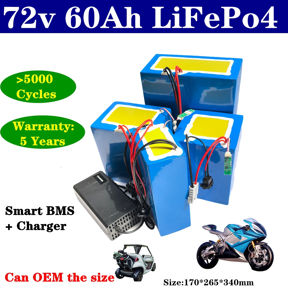 Bateria de lítio 72v 60ah life - 72V 60Ah Lifepo4 Battery Pack avaliação e preço