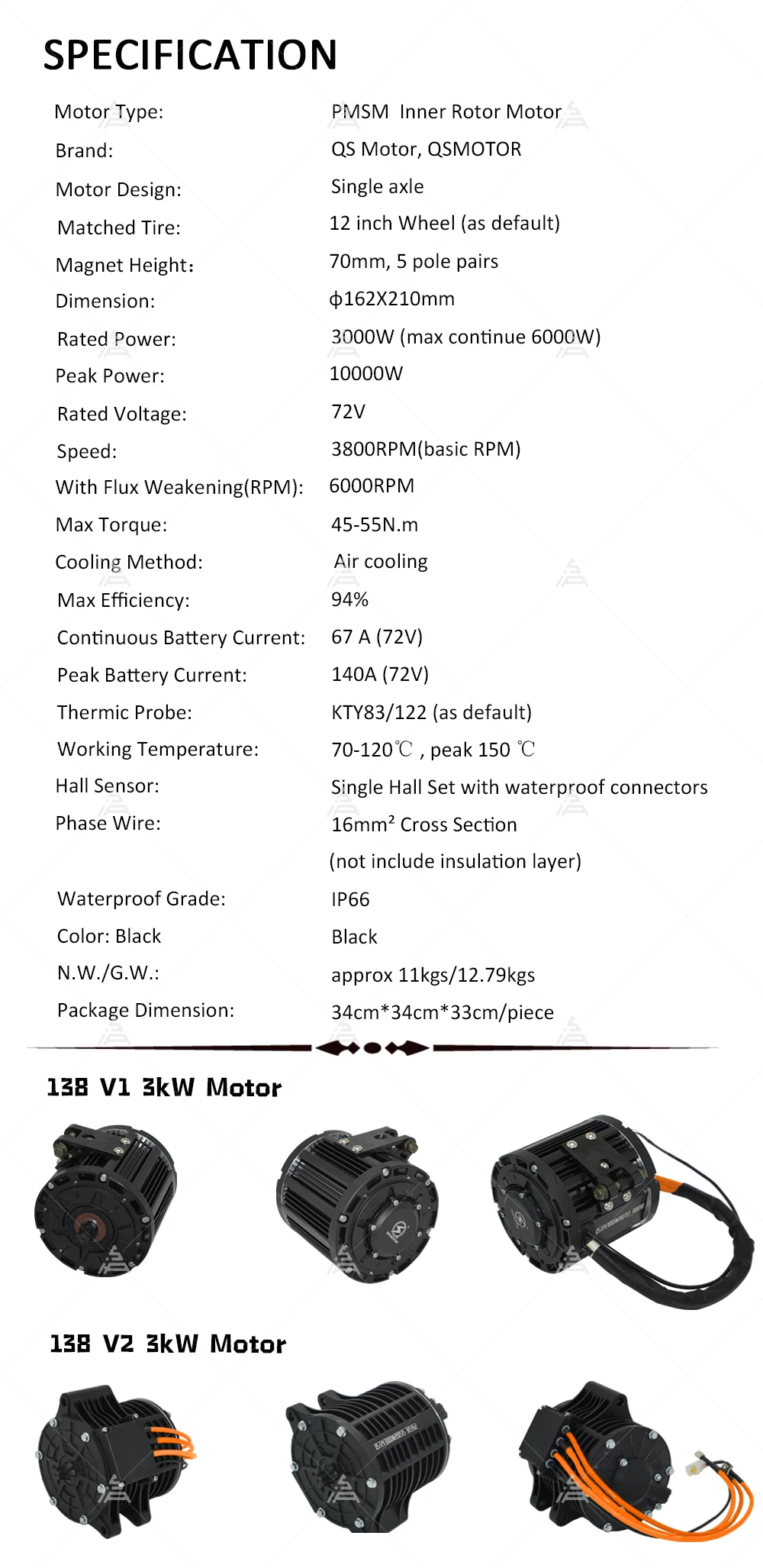 QSMOTOR 138 3000W V2 Versão 72 - Mid Drive Motor Kit 72V 3000W avaliação e preço