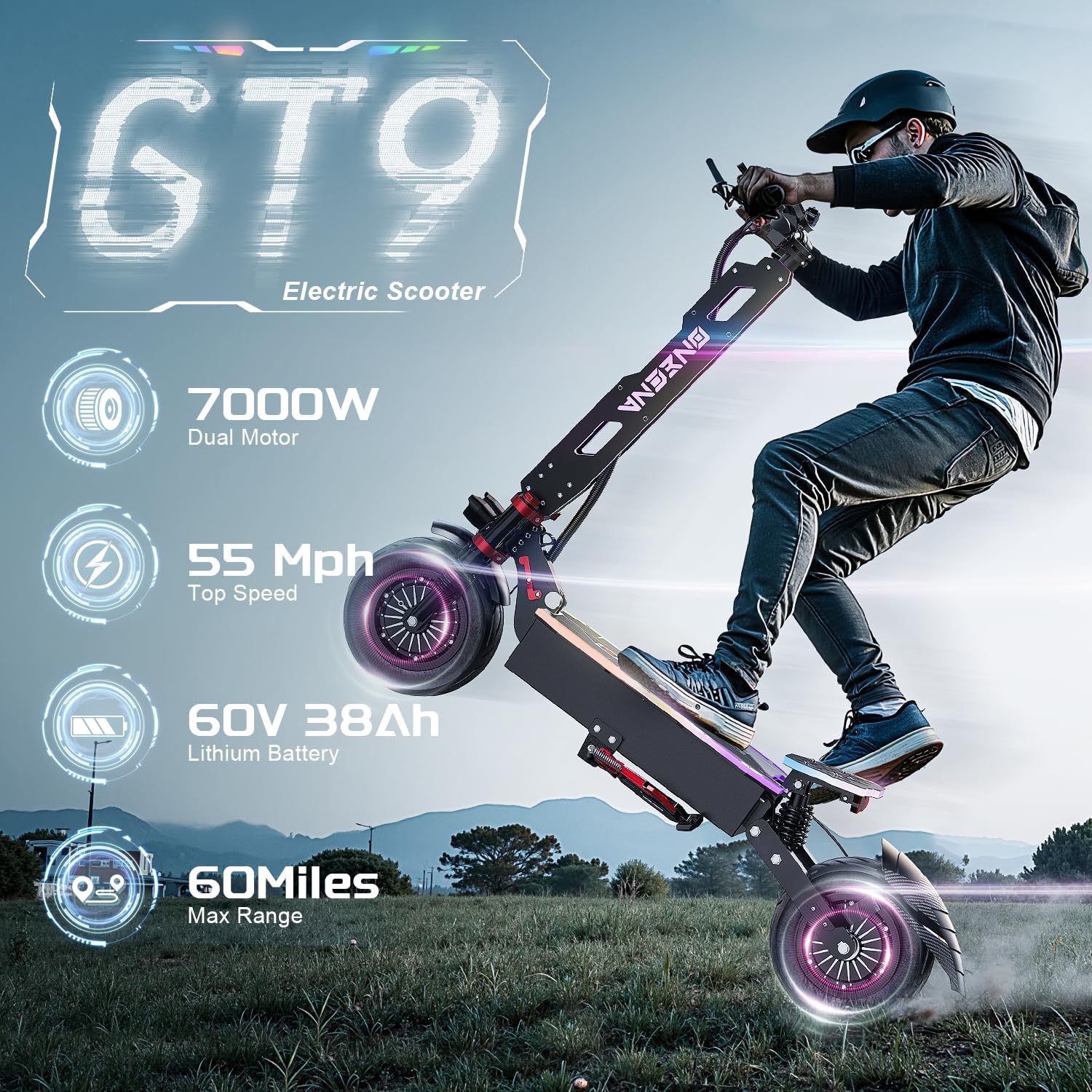 Scooter Elétrico Adulto ONECNA - 60V 5600W Dual Motor Electric Scooter avaliação e preço